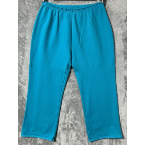 Vintage Nike Stretch Pants Blue Teal Made in USA Nylon Spandex 80s 90s Medium - Picture 2 of 13